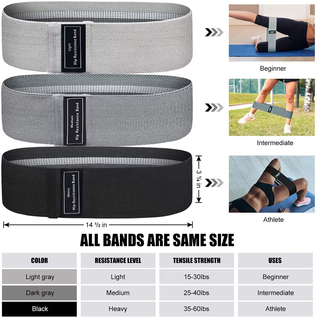 1/2/3PCS Elastic Rubber Bands Set for Women Men Fitness Gym Home Resistance Booties Band Hip Circle Expander Workout