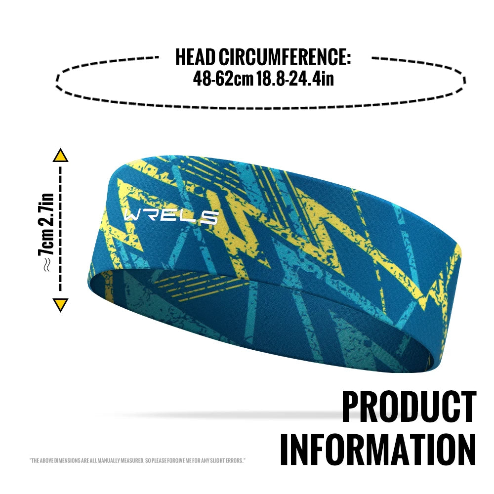 WRELS Sports Headband Wicks Moisture Elastic Sweatband Headbands for Running Cycling Football Yoga Workout Stretchy Hairband