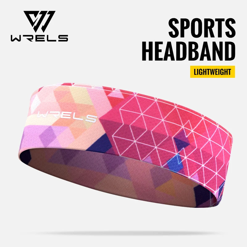 WRELS Sports Headband Wicks Moisture Elastic Sweatband Headbands for Running Cycling Football Yoga Workout Stretchy Hairband