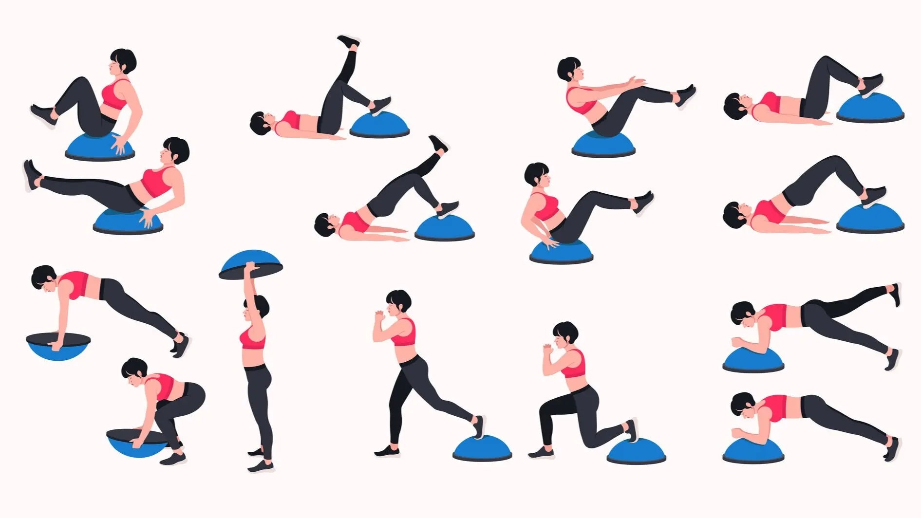 Bosu Balance, para entrenamientos funcionales, yoga, pilates