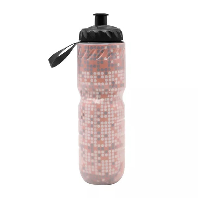 Botella de agua termica para deportes, bicicleta y bici de montaña, doble capa mantiene frio y calor