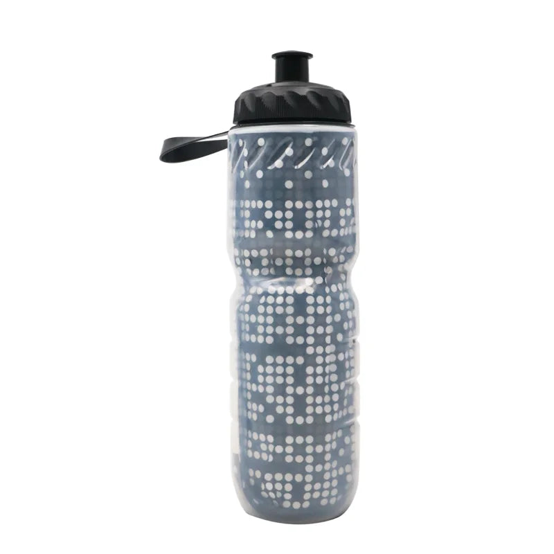 Botella de agua termica para deportes, bicicleta y bici de montaña, doble capa mantiene frio y calor