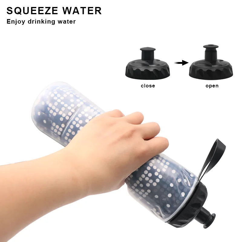 Botella de agua termica para deportes, bicicleta y bici de montaña, doble capa mantiene frio y calor