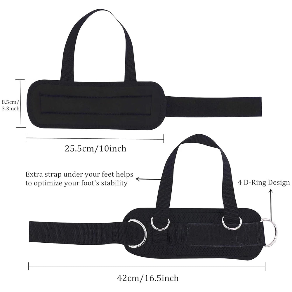 Tobilleras para polea con distintos agarres frontal, lateral y trasero para entrenamiento en todos los ángulos, especial para glúteos