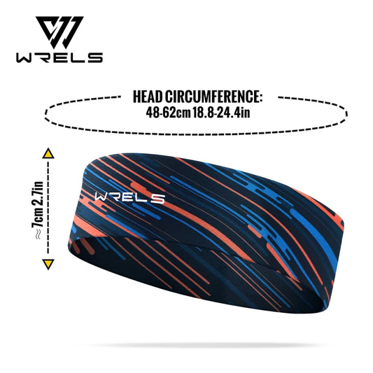 WRELS Sports Headband Wicks Moisture Elastic Sweatband Headbands for Running Cycling Football Yoga Workout Stretchy Hairband