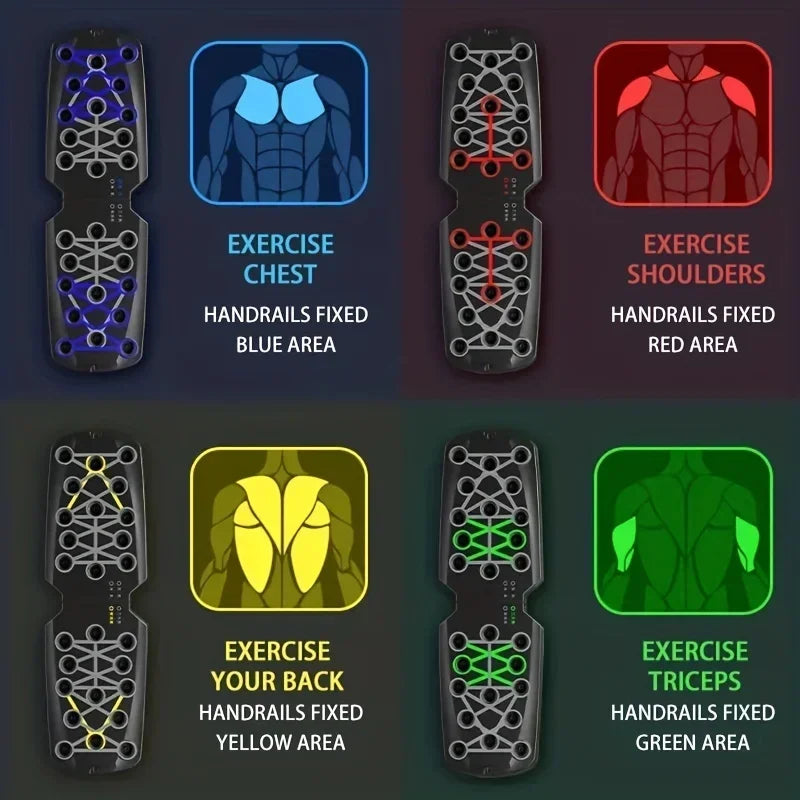 Tabla de entrenamiento de flexiones de brazos, multiples posiciones