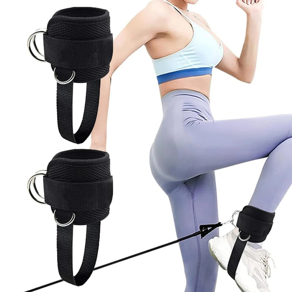 Tobilleras para polea con distintos agarres frontal, lateral y trasero para entrenamiento en todos los ángulos, especial para glúteos