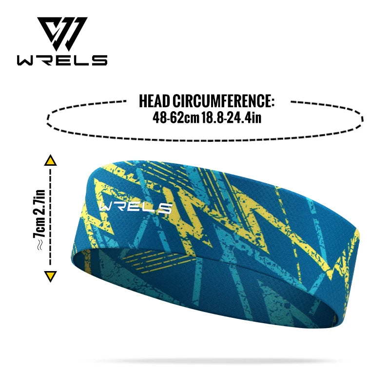 WRELS Sports Headband Wicks Moisture Elastic Sweatband Headbands for Running Cycling Football Yoga Workout Stretchy Hairband